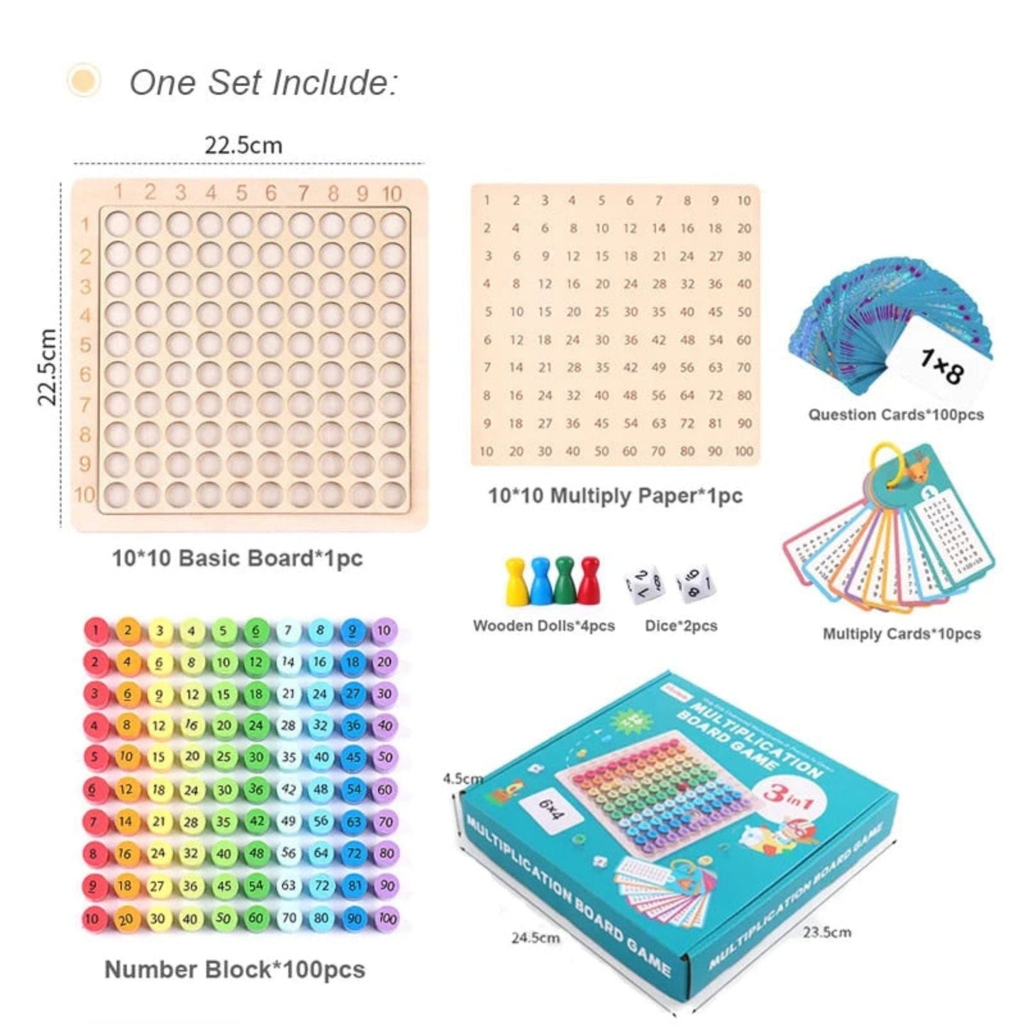 Montessori-Brettspiel zur Multiplikation